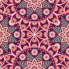 Ethnic floral seamless pattern