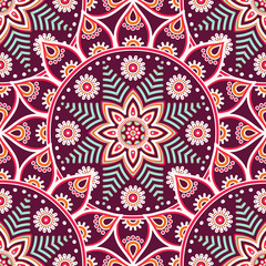 Ethnic floral seamless pattern