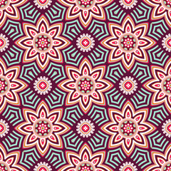 Ethnic floral seamless pattern