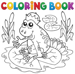 Coloring book fairy tale frog