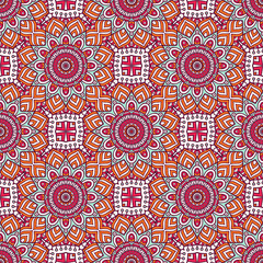Ethnic floral seamless pattern