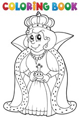 Coloring book queen theme 1