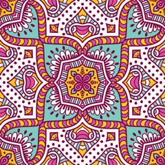 Ethnic floral seamless pattern