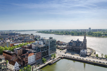 Aerial view over the city of Antwerp in Belgium