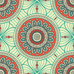 Ethnic floral seamless pattern