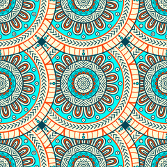 Ethnic floral seamless pattern