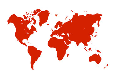 Red world map
