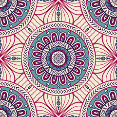 Ethnic floral seamless pattern