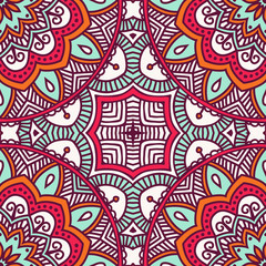 Ethnic floral seamless pattern