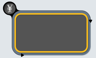 Yellow box for your text and the symbol of yen