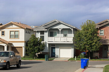 Houses in suburban neighborhood