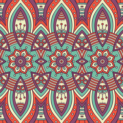 Ethnic floral seamless pattern