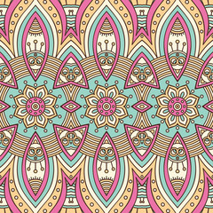 Ethnic floral seamless pattern