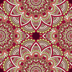 Ethnic floral seamless pattern