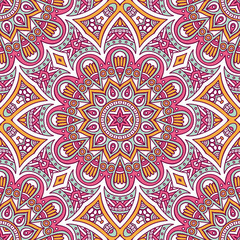 Ethnic floral seamless pattern