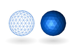 Fototapeta na wymiar Wireframe polyginal sphere.
