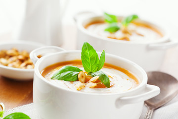 Pumpkin soup with pumpkin Seeds