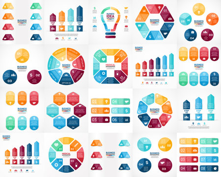 Vector infographics set. Templates for cycle diagram, graph