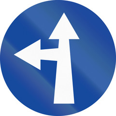 Greek traffic sign: Go straight or left