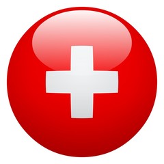 Obraz premium Flag, Switzerland button