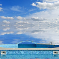 Swimming pool with stair at hotel