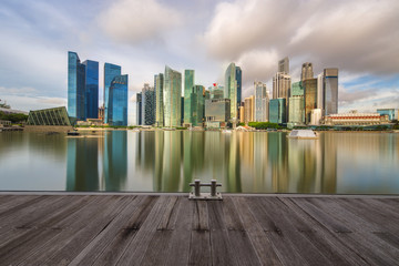 Singapore Skyline and view of Marina Bay