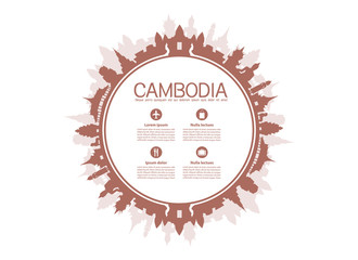 Beautiful Cambodia Travel Landmarks.