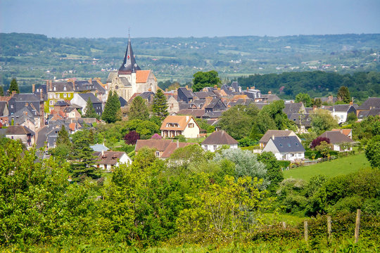 Landscape of Beaumont en Auge in Normandy, France