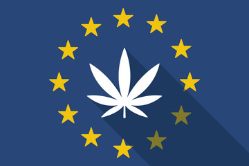  European Union with a marijuana leaf