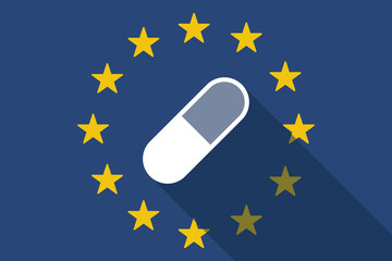 European Union  long shadow flag with a pill
