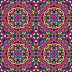 Ethnic floral seamless pattern