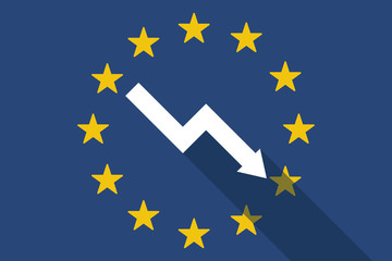 European Union  long shadow flag with a graph