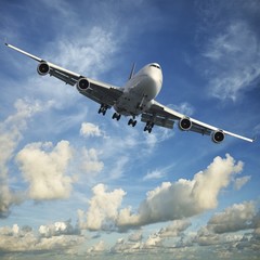 Jet aircraft in a morning sky