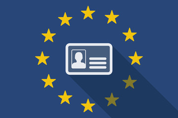 European Union  long shadow flag with an id card
