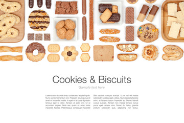 Fototapeta na wymiar cookies and biscuits on white background 