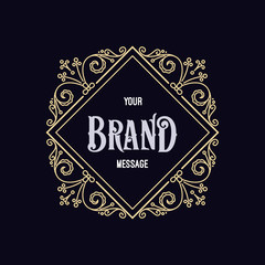 Flourishes calligraphic label template.