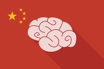 China long shadow flag with a brain