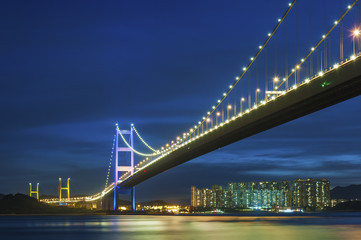 Fototapeta na wymiar Tsing Ma Bridge in Hong Kong