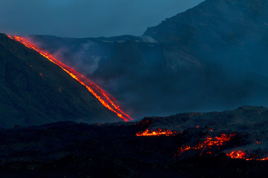 Night Eruption of Etna volcano's May 16, 2015