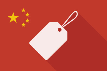 China long shadow flag with a label