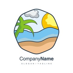 Vacation Travel logo icon vector