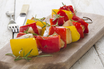 peppers shashlik with grilled chicken cubes