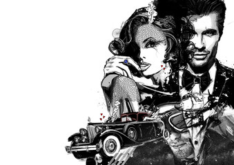 engaged beautiful woman with handsome man love story