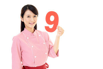 笑顔のウェイトレス