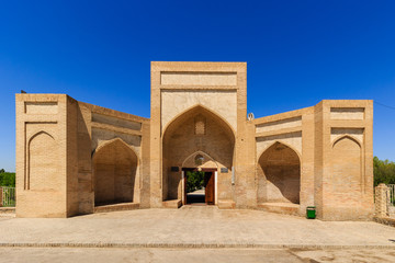 Entrance in city of the dead. Memorial complex, necropolis Chor-Bakr in Bukhara, Uzbekistan. UNESCO world Heritage