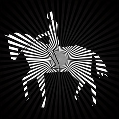 creative horse riding design by strips vector
