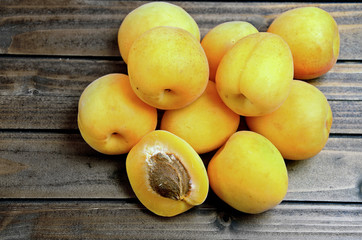 Apricots fruit on table