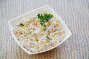 Salad/ Russian traditional salad Olivier