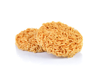 Instant noodles on white background