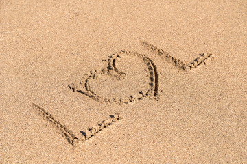 LOL With Heart Sign Written On Beach Sand